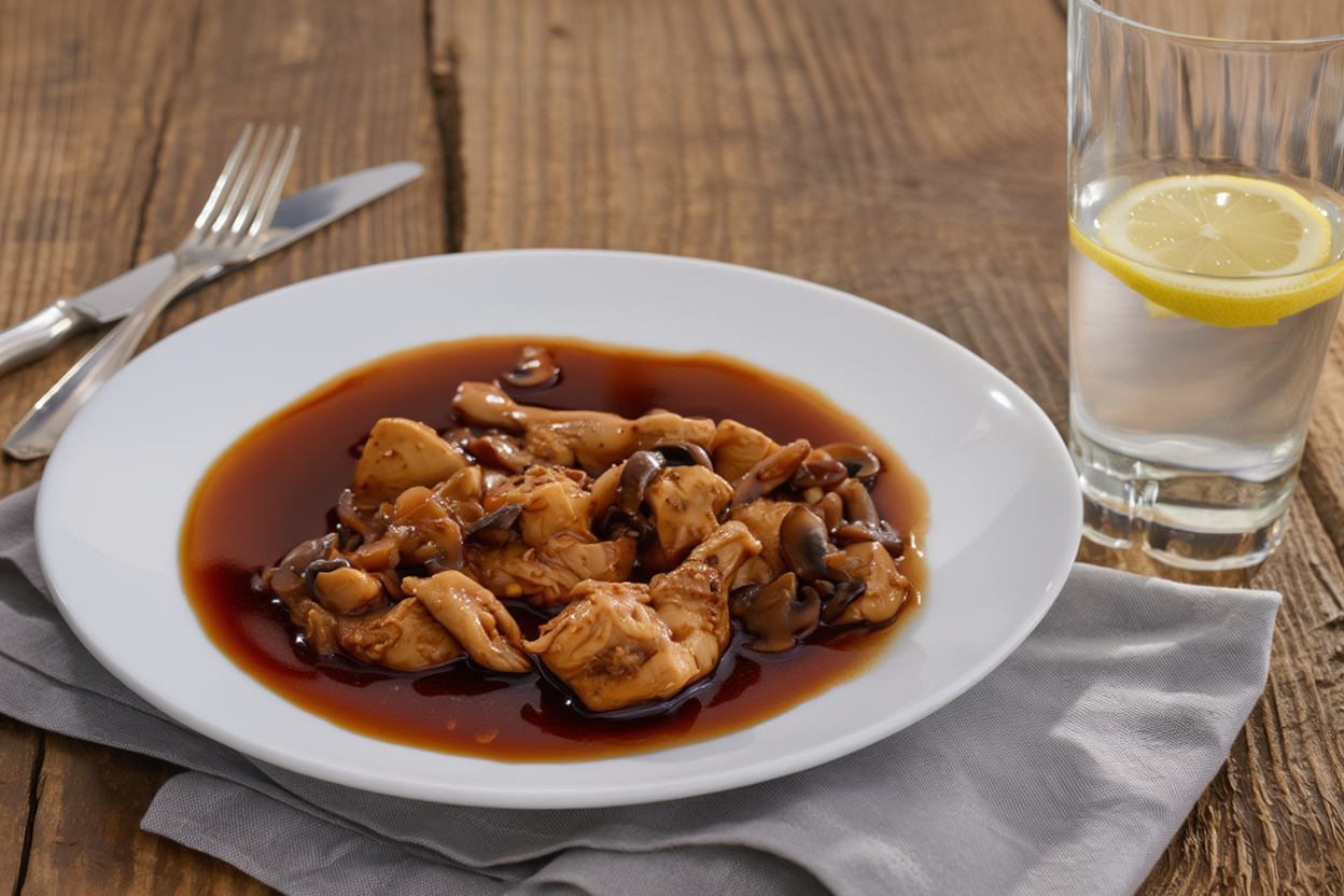 Ragu-de-pollo-con-setas-y-soja