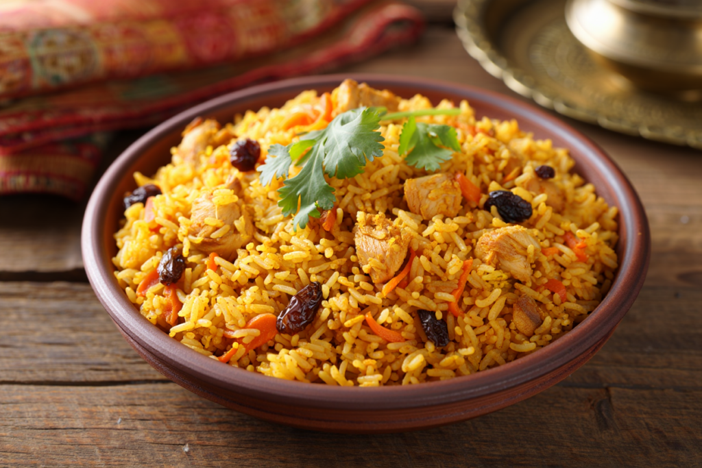 Arroz con pollo al estilo árabe