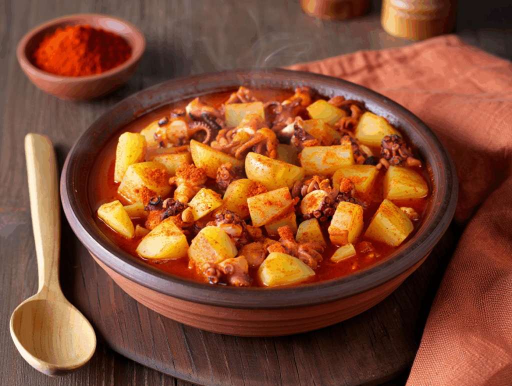 Guiso de patatas con pulpitos