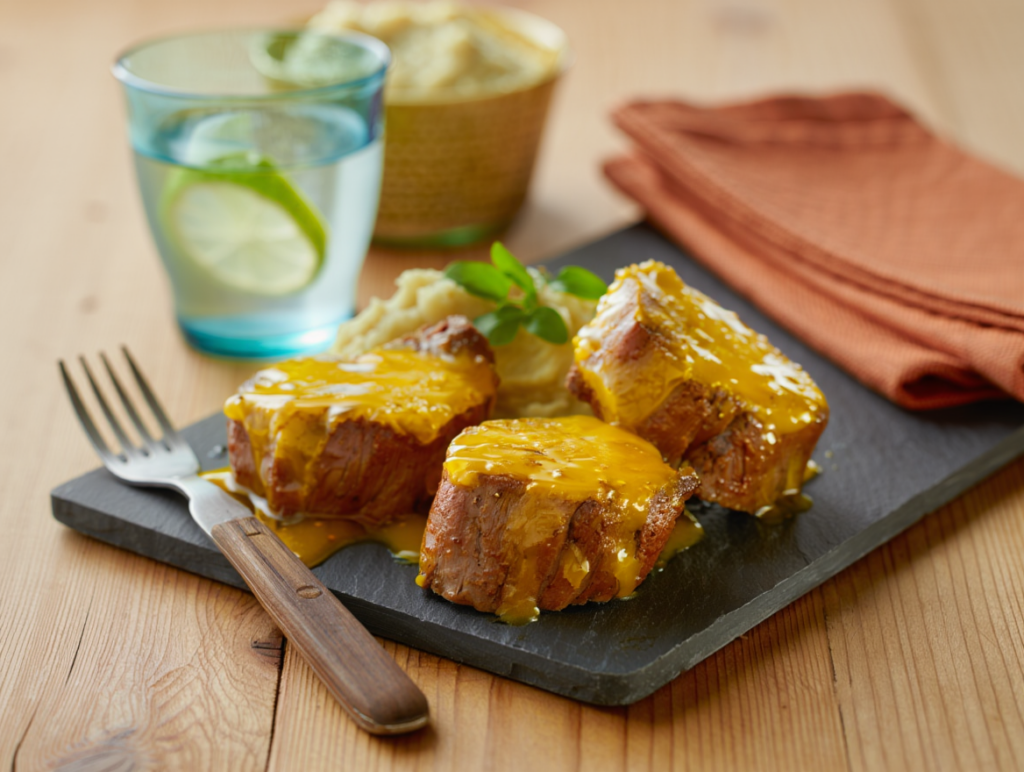 Puntas de solomillo de cerdo salsa Pedro Ximenez