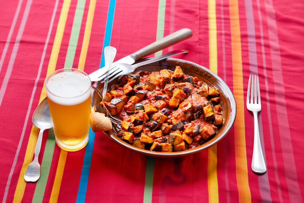 Berenjenas con mojo rojo