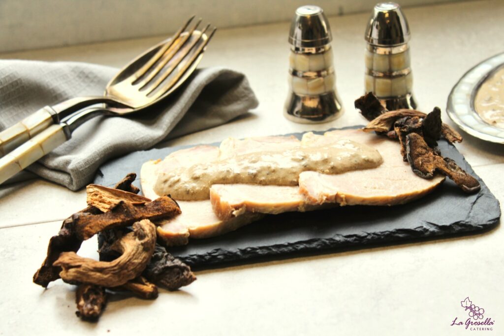 Solomillo de cerdo con salsa cremosa de boletus