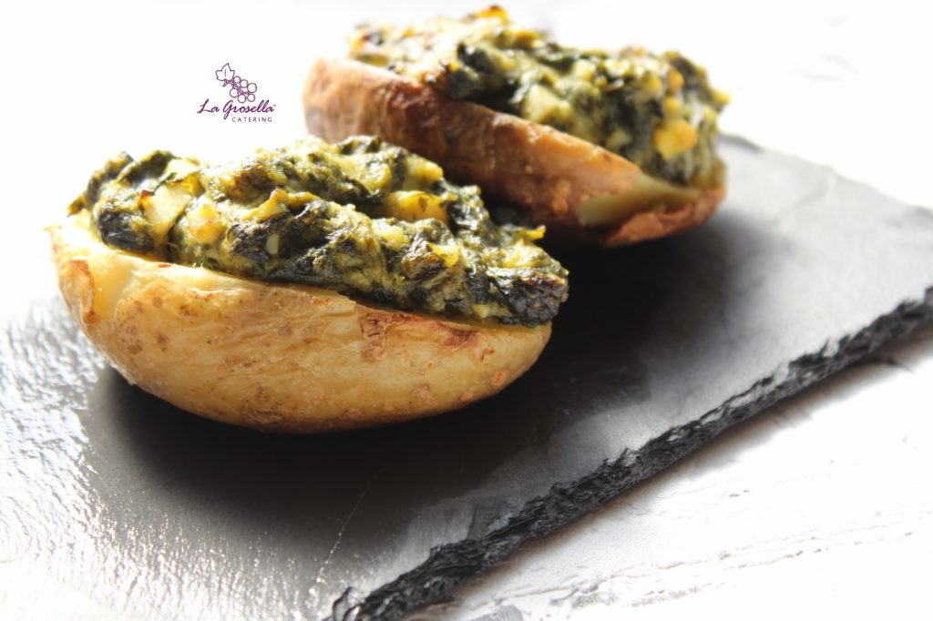 Patatas rellenas de espinacas