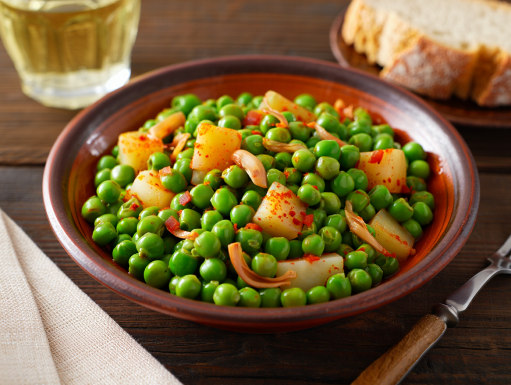 Guisantes veganos a la gallega