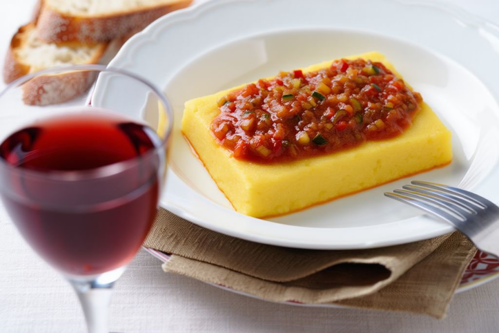 Polenta con pisto manchego