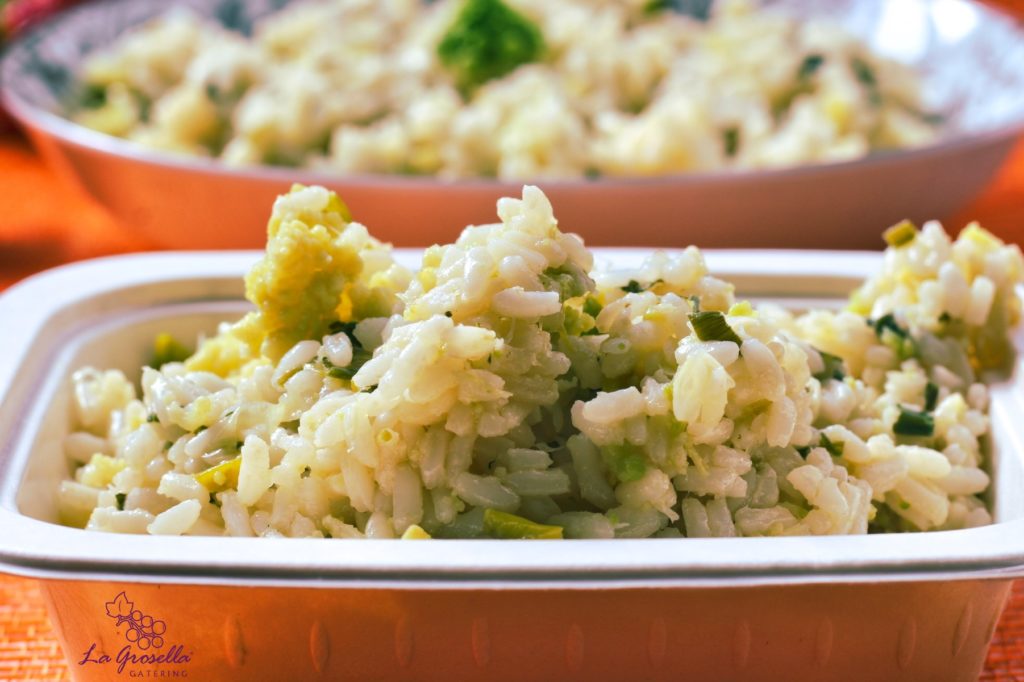 Arroz de calsots y calabaza con romanescu