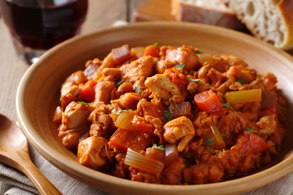 Magro con verduras al moscatel