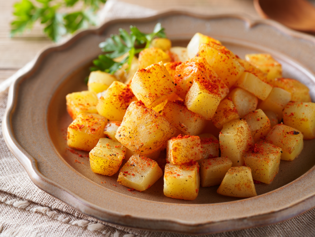 Patatas en dados  con especias