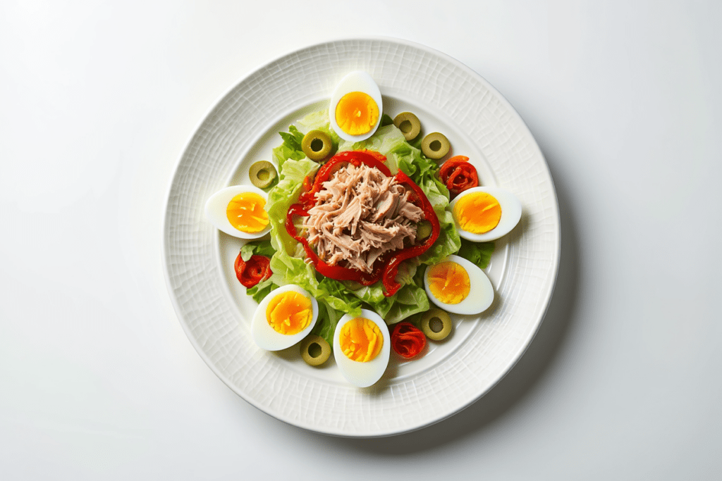Ensalada iceberg con atún y pimientos