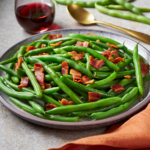 Comida a domicilio - Judías verdes con bacon y cebolla