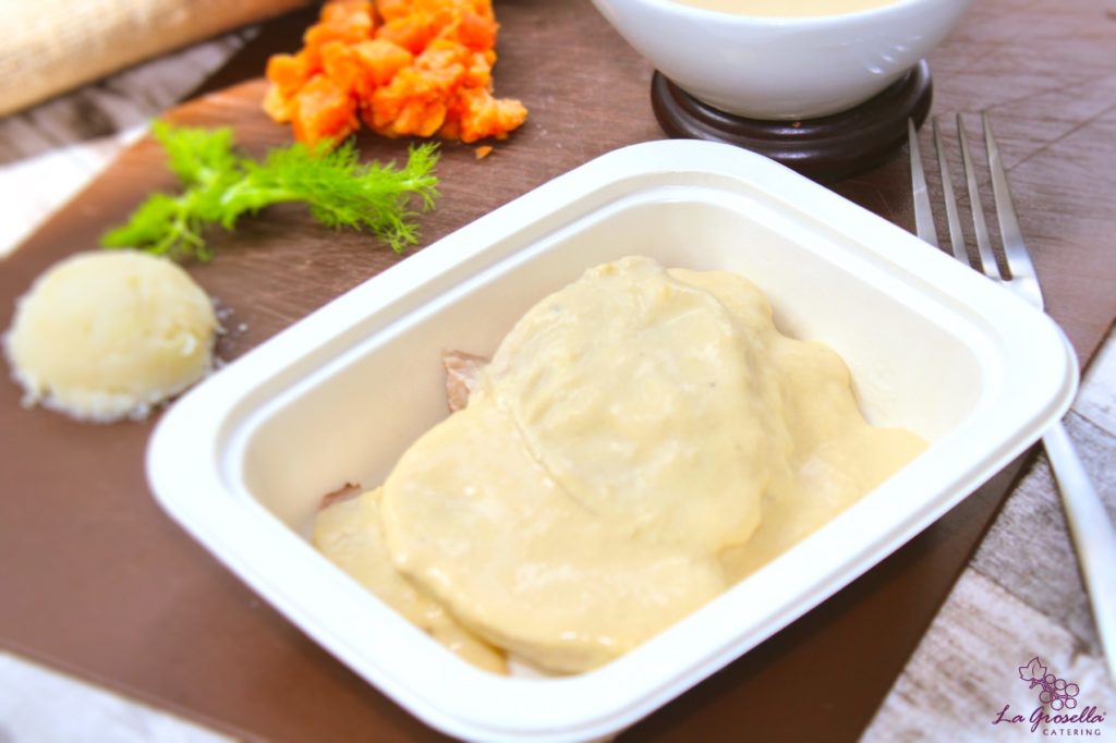 Solomillo con salsa parmesana