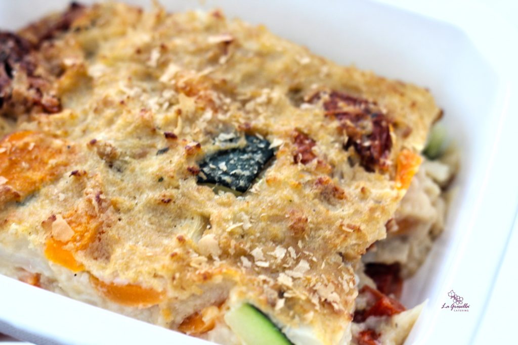 Verduras gratinadas veganas