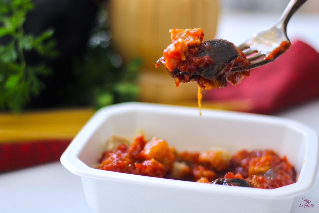 Seitán con salsa Norma
