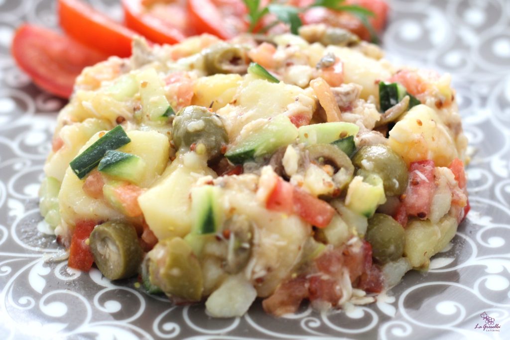 Ensalada de patata con esturión