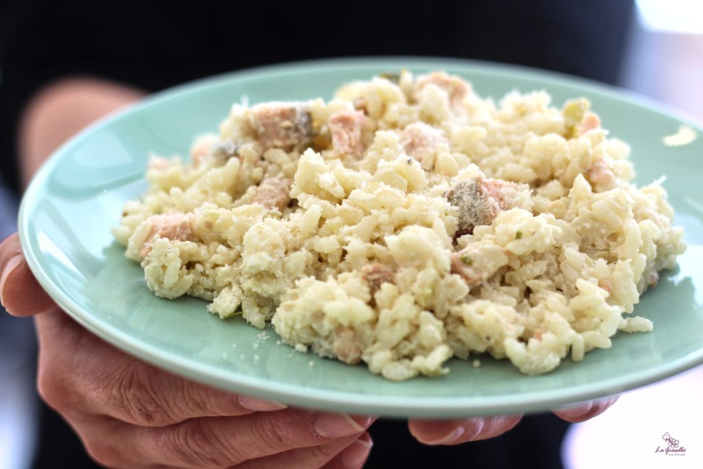 Farfalle con calabaza y salmón