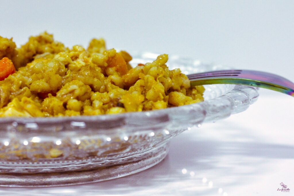 Pilaf de trigo tierno con solomillo de pollo