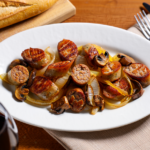 Comida a domicilio - Chorizo criollo con setas al Pedro Ximenez