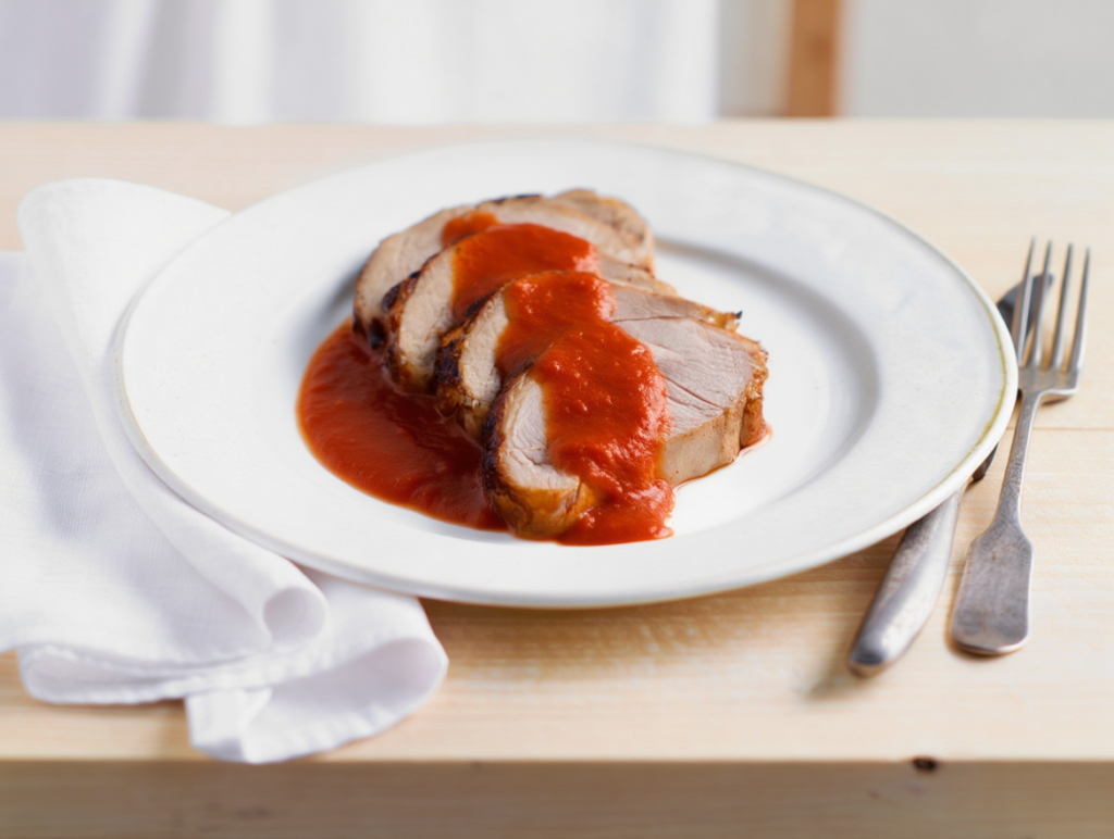 Cabeza de lomo asada con chimichurri
