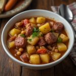Comida a domicilio - Patata guisada con salchicha Bratwurst