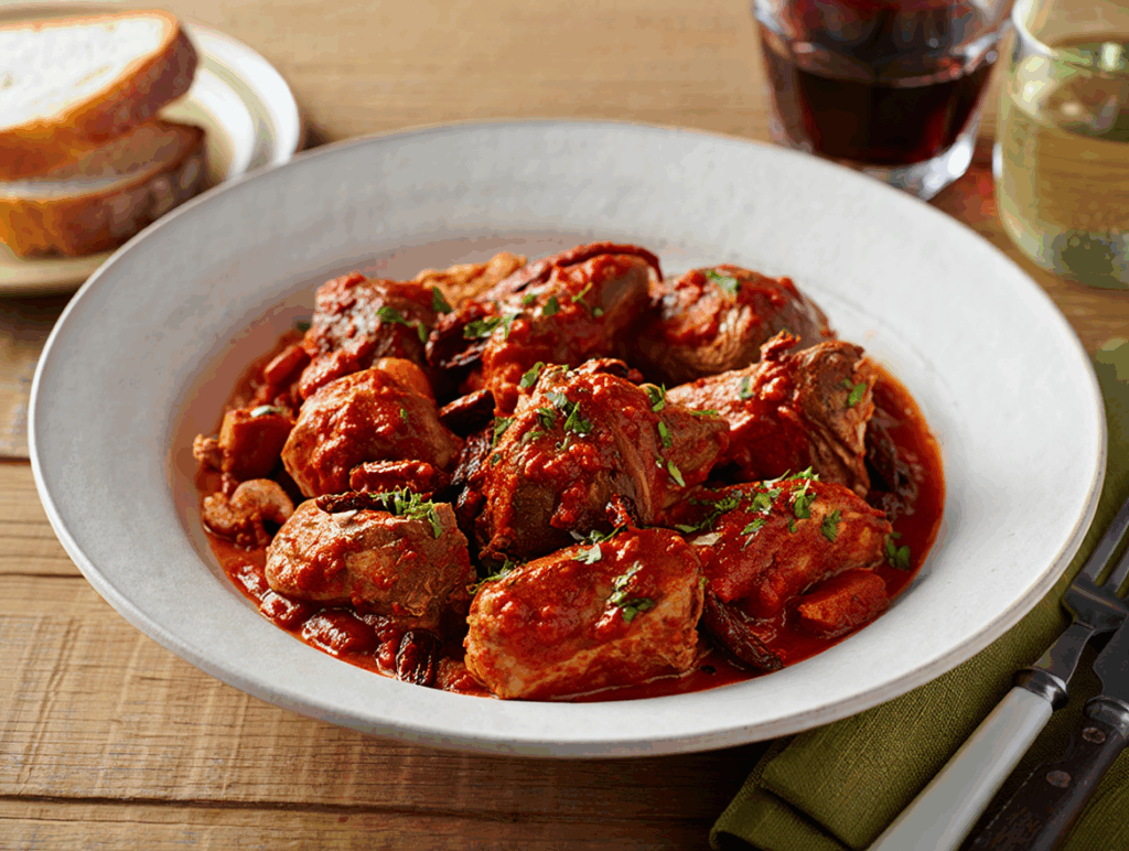 Ragú de pavo a las finas hierbas con tomate seco