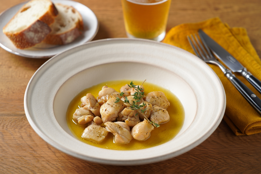 Ragú de pollo a la cerveza y tomillo