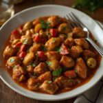 Comida a domicilio - Ragú de pollo con verduras y vino blanco