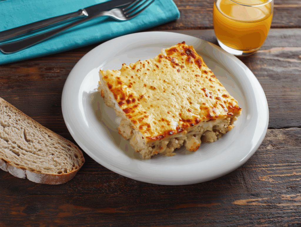 Coliflor gratinada con salsa de queso