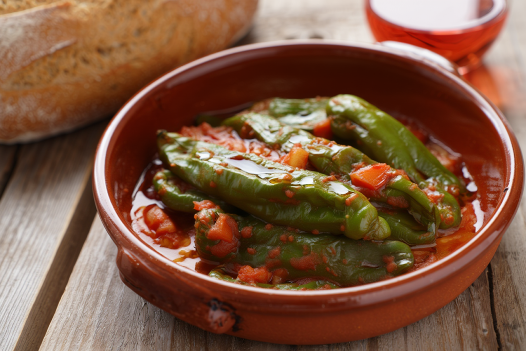 Pimientos italianos con tomate