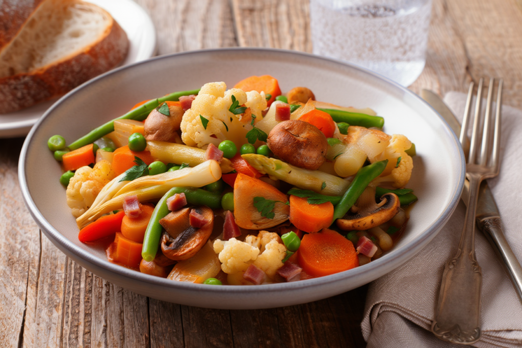 Menestra de verduras con jamón