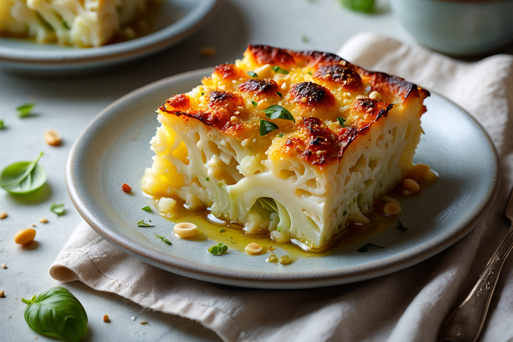 Coliflor gratinada al pesto de la casa