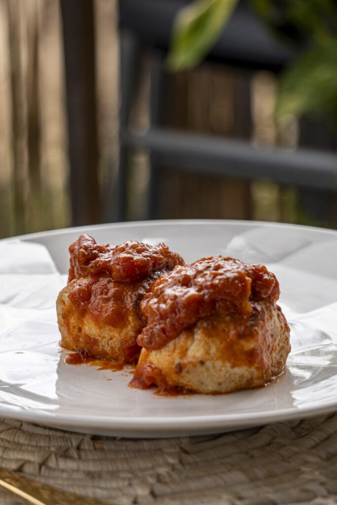 Albóndigas de pollo con salsa cremosa