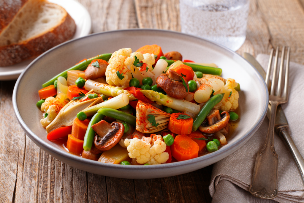 Menestra de verduras al pimentón