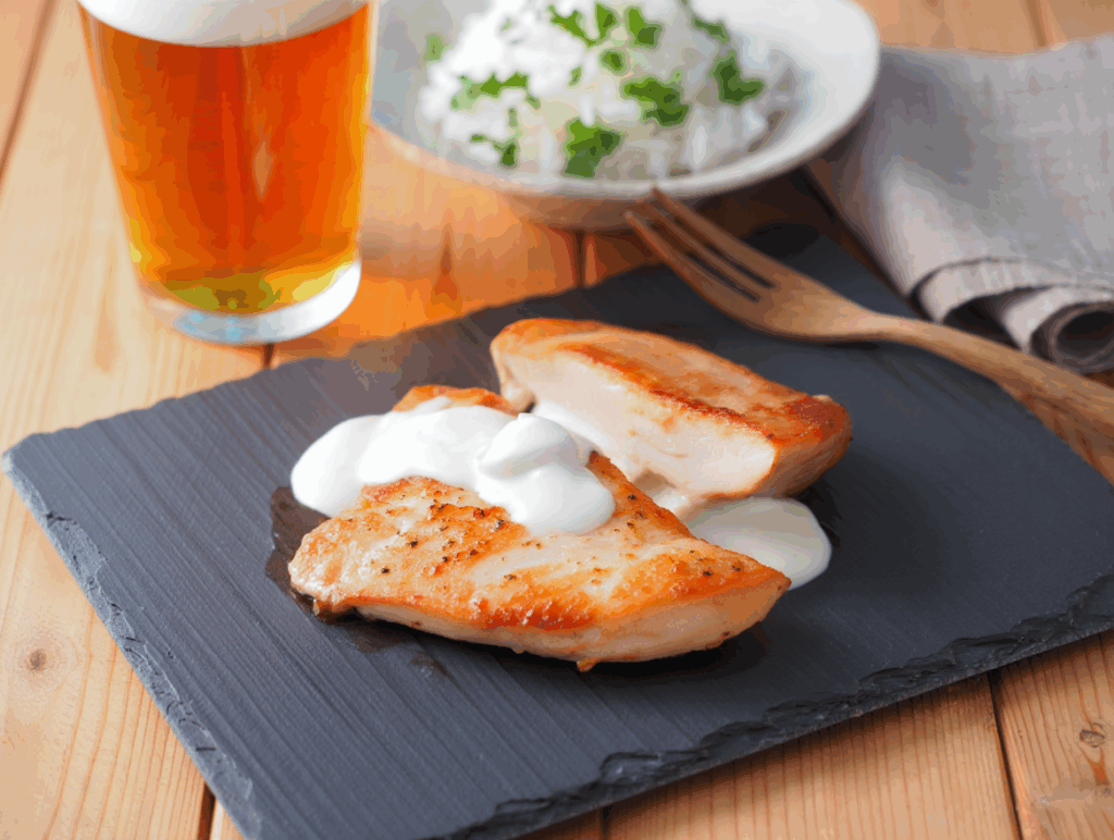 Contramuslos de pollo con salsa gorgonzola