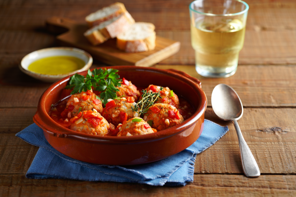 Albóndigas de merluza con salsa roteña