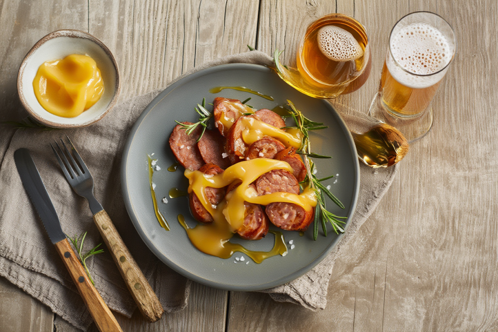Chorizo criollo con salsa de manzana y sidra