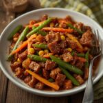 Comida a domicilio - Soja texturizada con wok de verduras